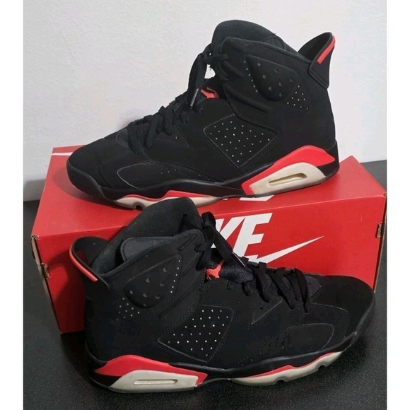 Nike Air Jordan Retro 6 Black Infrared Salesman 2019 Sz 12 Basketball Shoes EUC